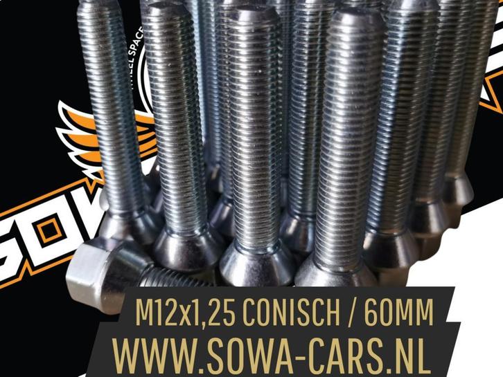 Wielbouten M12x1,25 Conisch 60mm ( M12 x 1,25 ), Auto diversen, Tuning en Styling, Ophalen of Verzenden
