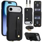 iPhone 17 Air Hoesje met Pasjeshouder en Draagkoord Zwart, Ophalen of Verzenden, Nieuw