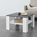 Salontafel Leiden vierkant 60x60x40 cm wit en donkergrijs, Verzenden, Nieuw