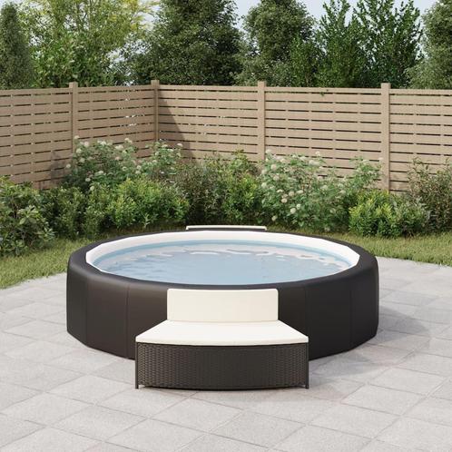vidaXL Spa-bankjes met kussens 2 st poly rattan zwart, Tuin en Terras, Zwembad-toebehoren, Nieuw, Verzenden