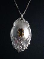 Zilver - Ketting met hanger - Citrien Jugendstil