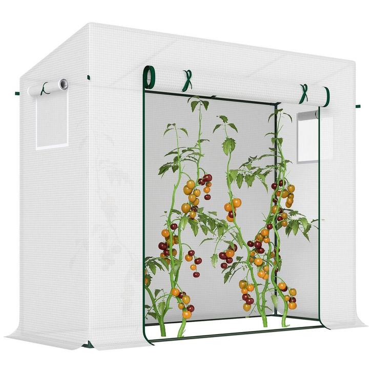 Kas Foliekas 200x68x196cm Met Roldeur &amp; Zijraam, Winddic, Tuin en Terras, Planten | Bomen, Verzenden