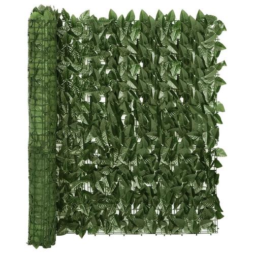 vidaXL Balkonscherm met donkergroene bladeren 400x100 cm, Tuin en Terras, Zonneschermen, Nieuw, Verzenden
