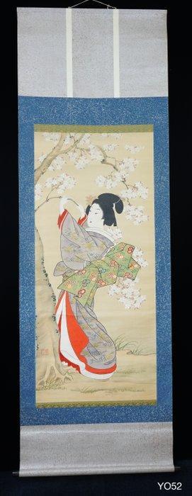 Beauty plucking cherry blossoms - ca 1900-1920(Meiji /, Antiek en Kunst, Antiek | Overige Antiek