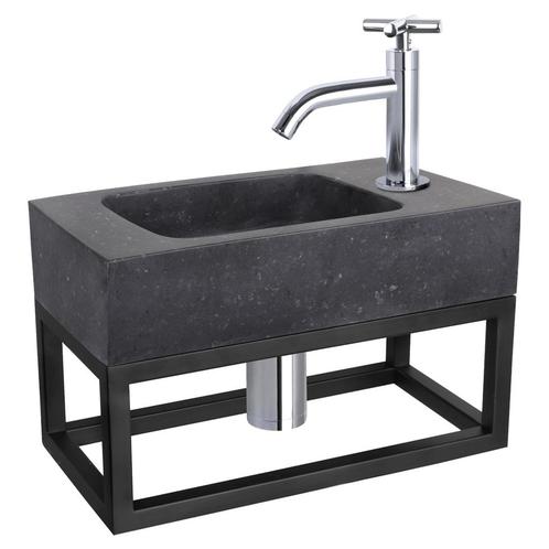 Fonteinset Differnz Bombai Natuursteen en Handoekrek 40x22x9, Doe-het-zelf en Verbouw, Sanitair, Overige typen, Nieuw, Chroom