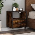 vidaXL Nachtkastjes 2st wandgemonteerd 40x31x39,5cm gerookt, Verzenden, Nieuw, Hout