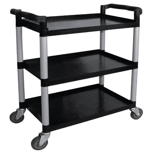 Zwarte Kunststof Serveerwagen | 3 Bladen | 96(h)x52x107 cm, Zakelijke goederen, Horeca | Meubilair en Inrichting, Verzenden