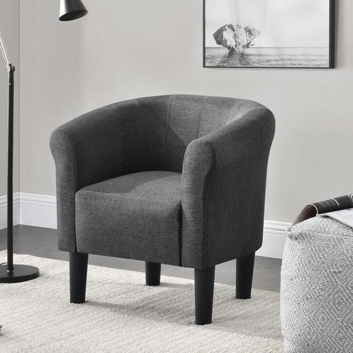 Kuipstoel Ariel schelpen fauteuil stof 70x70x58 cm donkergri, Huis en Inrichting, Fauteuils, Verzenden