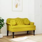 vidaXL Bankje met kussens 120,5x65x75 cm fluweel geel, Huis en Inrichting, Banken | Bankstellen, Verzenden, Nieuw, Stof, Minder dan 150 cm
