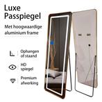 LoXa Passpiegel Ilumina Goud – 160x50 cm – LED Verlichting –, Huis en Inrichting, Woonaccessoires | Spiegels, Verzenden, Nieuw