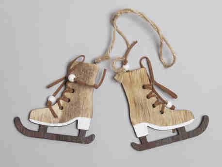 Houten schaatsen 8, 5*8, 5 cm. naturel hanger, Hobby en Vrije tijd, Knutselen, Nieuw, Ophalen of Verzenden