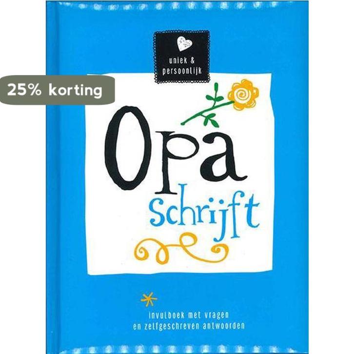 Opa schrijft - Invulboek met vragen en zelfgeschreven, Boeken, Overige Boeken, Zo goed als nieuw, Verzenden