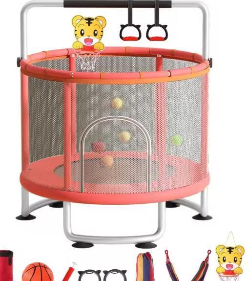 Peutertrampoline met Schommel, Basketbalring en Oceaanballen, Kinderen en Baby's, Speelgoed | Buiten | Trampolines, Nieuw, Verzenden