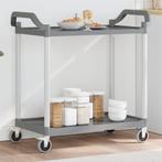 vidaXL Trolley 2-laags 99x50x97 cm aluminium grijs, Verzenden, Nieuw