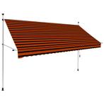 vidaXL Luifel handmatig uittrekbaar 300 cm oranje en bruin, Tuin en Terras, Zonneschermen, Verzenden, Nieuw