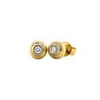 Gouden oorstekers met diamant 18 krt, Sieraden, Tassen en Uiterlijk, Oorbellen, Verzenden, Zo goed als nieuw, Wit, Goud
