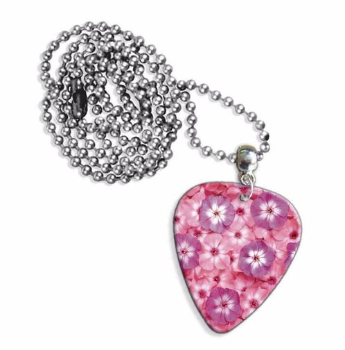 Plectrum ketting of sleutelhanger met afbeelding van bloemen, Verzamelen, Overige Verzamelen, Nieuw, Ophalen of Verzenden