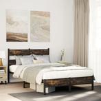 vidaXL Bedframe met hoofdbord zonder matras sonoma eiken, Bruin, Verzenden, Nieuw, Twijfelaar