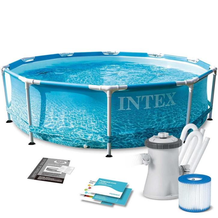 Intex Zwembad Compleet | Filterpomp | OP = OP 40%, Tuin en Terras, Zwembaden, 200 tot 400 cm, Rond, Nieuw, Opzetzwembad, Minder dan 80 cm