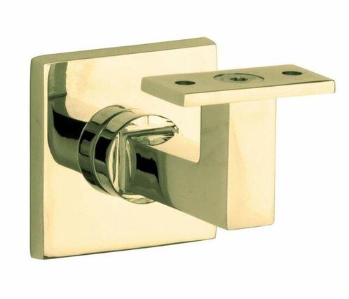Leuninghouder Bauhaus M10 vlak messing gelakt, Doe-het-zelf en Verbouw, Overige Doe-het-zelf en Verbouw, Nieuw, Ophalen of Verzenden
