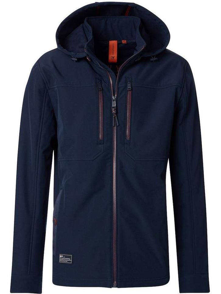 Casa Moda Softshell Jas Met Stretch En Afneembare Capuchon, Kleding | Heren, Jassen | Zomer, Blauw, Nieuw, Verzenden