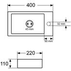 Wiesbaden Rhea M - Fontein - Rechts - 40x22x11cm- Keramiek -, Ophalen of Verzenden, Nieuw