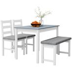 TRUUSK Eetgroep, Eettafel Met 2 Gestoffeerde Stoelen, Bank,, Huis en Inrichting, Tafels | Eettafels, Verzenden, Nieuw