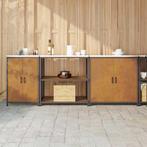 vidaXL Keukenopslag set 3 pcs Roestig 240 x 50 x 92 cm, Verzenden, Nieuw, Bruin