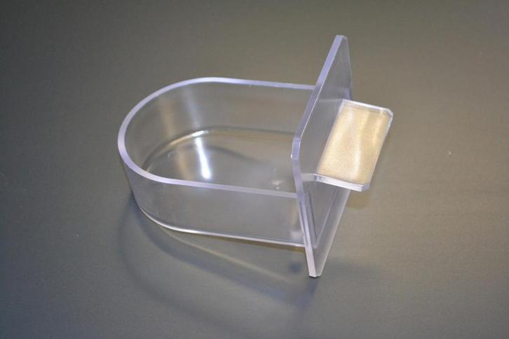 4001-T Voederbakje transparant halfrond lang model, Dieren en Toebehoren, Vogels | Hokken en Kooien, Nieuw, Ophalen of Verzenden