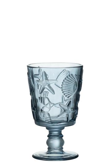 J-LINE WIJNGLAS SEA GLASS – LICHTBLAUW GLAS Ø9 CM (GLAZEN beschikbaar voor biedingen