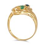 Ring - 18 karaat Geel goud, Diamanten - Robijn - Smaragd -, Nieuw