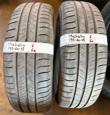 2x195-60-15 Michelin zomer 6mm €60 per band 195 6015 beschikbaar voor biedingen