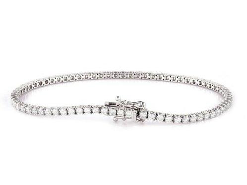 Armband - 14 karaat Witgoud - 2.62ct. tw. Diamant, Sieraden, Tassen en Uiterlijk, Armbanden