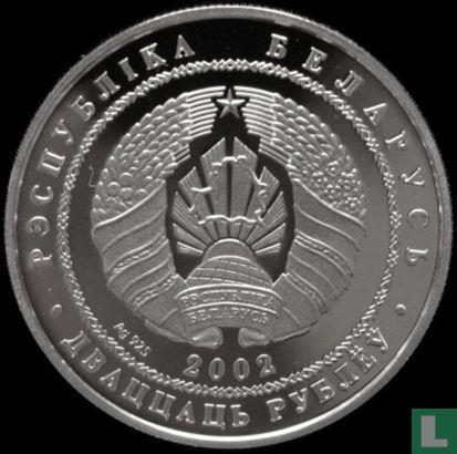 Wit-Rusland 20 roebels 2002 (PROOF) Brown bear, Postzegels en Munten, Munten | Europa | Niet-Euromunten, Losse munt, Goud, Zilver