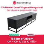 TV-Meubel Zwart Visgraat Mangohout van 165cm