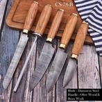 Keukenmes - Chefs knife - Olijfhout en handgevouwen staal, Antiek en Kunst