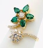Ring - 14 karaat Geel goud - 1.70ct. tw. Smaragd - Diamant, Nieuw