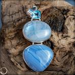 Hanger van natuurlijk aquamarijn, blauwe agaat en
