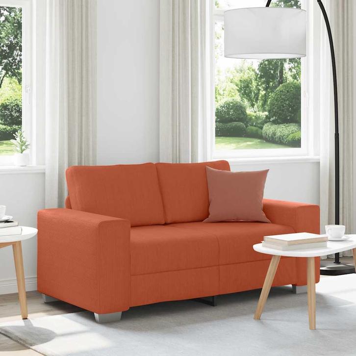 vidaXL Loveseat Sofa Rood Oranje 120 cm Corduroy Stof, Huis en Inrichting, Banken | Bankstellen, Nieuw, Stof, Verzenden