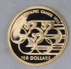 Cook Eilanden. 100 Dollars 1990 Gedenkmünze Olympiade 1992,, Postzegels en Munten, Edelmetalen en Baren