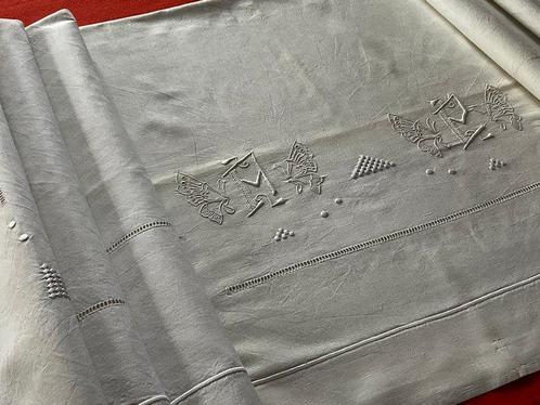 Late Napoleon III, empire linnen beddengoed met ofwel A.P., Antiek en Kunst, Antiek | Kleden en Textiel