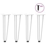 vidaXL Haarspeld tafelpoten 4 st 42 cm massief staal wit, Verzenden, Nieuw