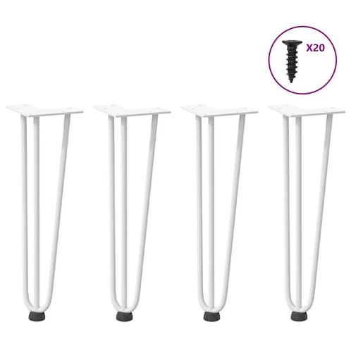 vidaXL Haarspeld tafelpoten 4 st 42 cm massief staal wit, Huis en Inrichting, Tafelonderdelen, Nieuw, Verzenden