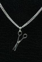 Zilveren Schaar ketting hanger - klein, Nieuw, Verzenden