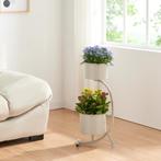 Plantenstandaard Almelo 63x29x21 cm metaal lichtgrijs [en.ca, Verzenden, Nieuw