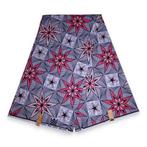 Afrikaanse stof - Grijze Starflower - 100% katoen, Hobby en Vrije tijd, Ophalen of Verzenden, Nieuw