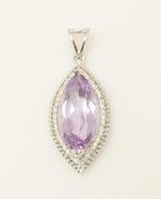 Hanger - 18 karaat Witgoud - 5.00ct. tw. Amethist - Diamant