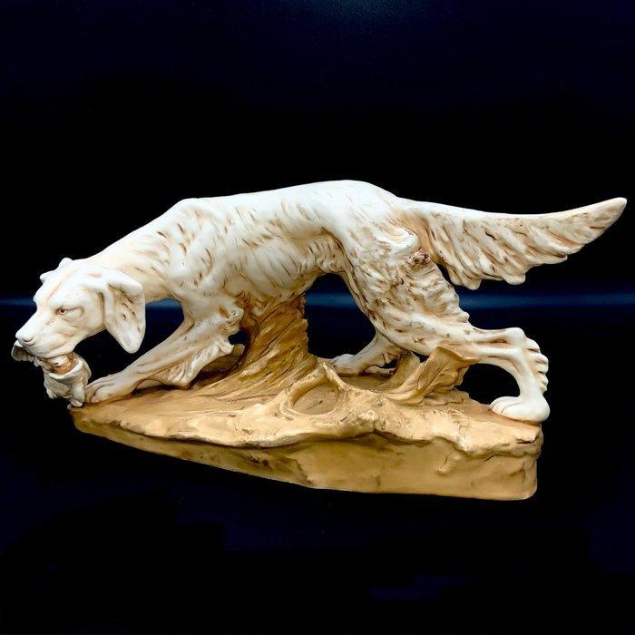 Royal Dux - Bohemia - Art Nouveau - Hunting Dog (40,5 cm) -, Antiek en Kunst, Antiek | Glas en Kristal