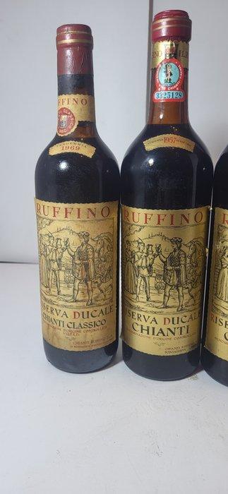 1957 x2 & 1969 Ruffino Riserva Ducale - Chianti - 3 Flessen, Verzamelen, Wijnen