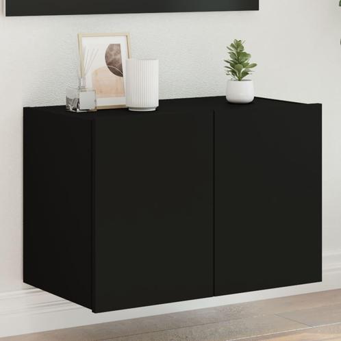 vidaXL Tv-wandmeubel met LED-verlichting 60x35x41 cm zwart, Huis en Inrichting, Kasten | Televisiemeubels, Nieuw, Overige houtsoorten
